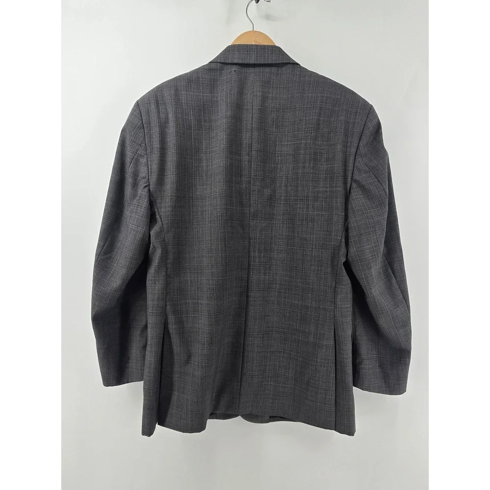 Jos. A. Bank Blazer Mens 42R Gray Traveler's Collection Tailored Fit Glen Plaid